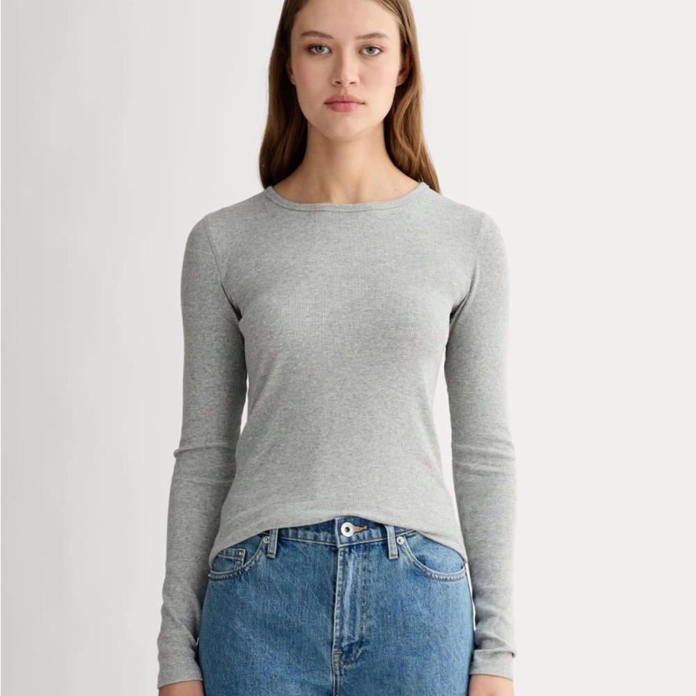 THE EVERLANE LUXE RIB LONG-SLEEVE CREW